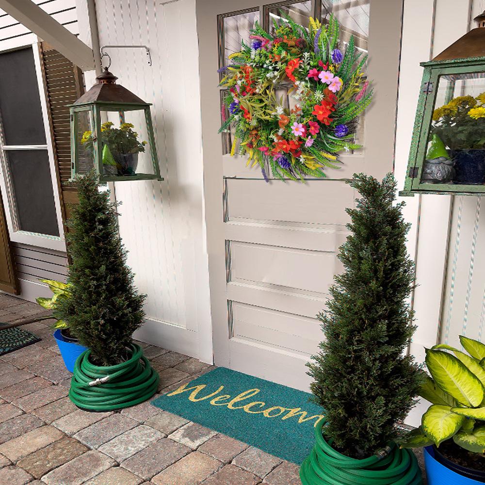 Kranzdekoration Simulation Kunststoff Wasserpflanzenkranz, Heimdekorationskranz Türhänger Kunststoffrebe