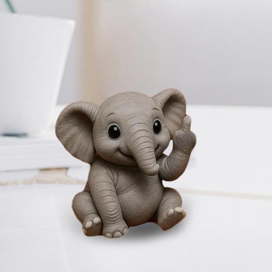 Middle Finger Animal Statue Cartoon Dog Cat Elephant Mouse Highland Cow Frog Turtle Hedgehog Figurine Resin Sculpture Desktop Decoration Ornament