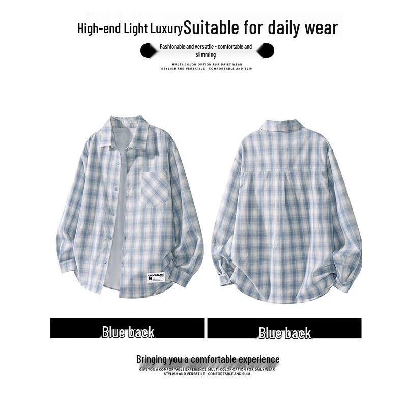 CHOCOOLATEit Men's Plaid Long-Sleeve Shirt