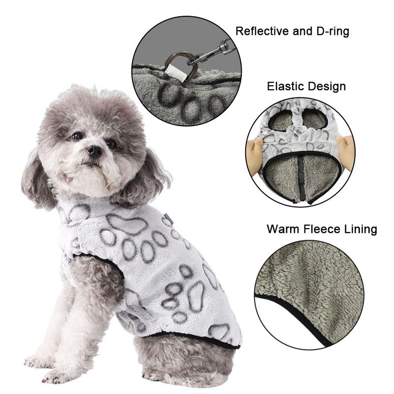 Winter Puppy Clothes Fleece Warm Dog Jacket Coat For Small Dogs Sweater With D-ring Elastic Adjustable Chihuahua Vest Outfits