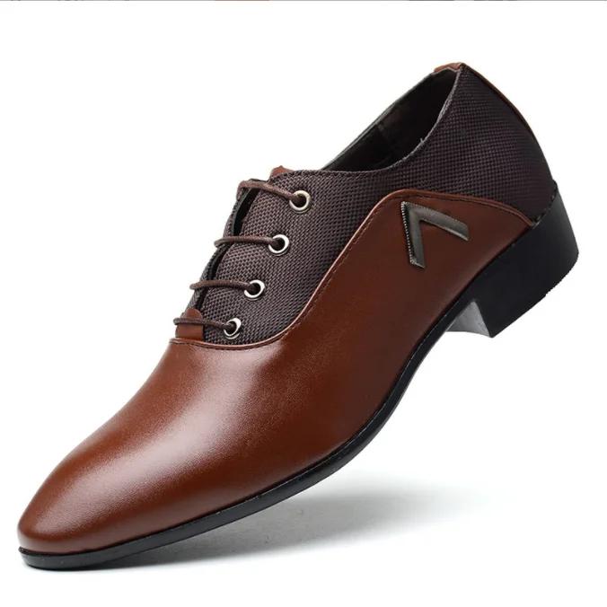 Fashion Shoes Men Leather Shoes Business Dress Shoes All-Match Casual Shock-Absorbing Footwear Wear-Resistant Plus Size Chaussure Homme