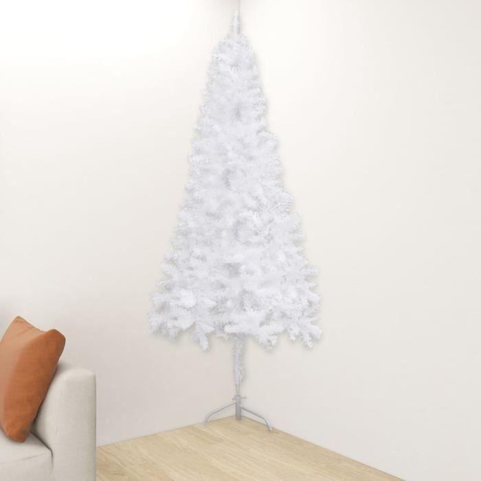 Sapin artificiel d'angle - Blanc - 240 x 85 cm
