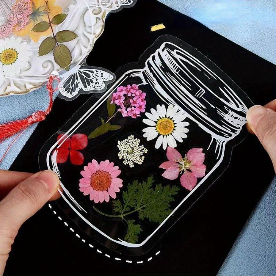Dried Flower Bookmark Set Handmade Diy Material Embossed Transparent Bottle Specimen Spring Memorial Gift Creative Handmade Bookmark for Students