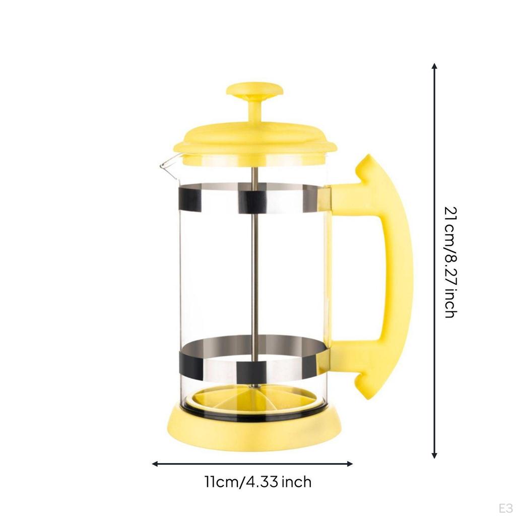 Plunger Pot Coffee Maker Stainless Steel Strainer Glass MultiFunction Tea Press