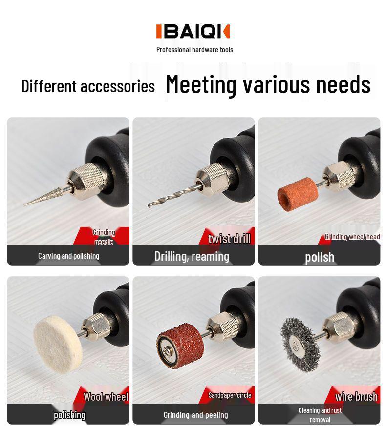 Compact Electric Grinder: Handheld Jade Polish, Engraving, Wood Carving, Mini Drill Tool