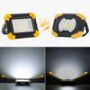 LED Work Spotlight 5 Mode Portable Construction Flood Light Rechargeable Camping Lamp for Site Garage Workshop Fishing Emergency