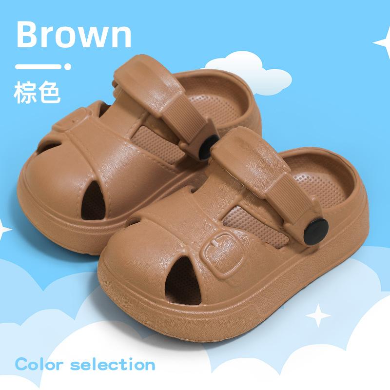 Kids EVA Clogs Summer Non Slip Soft Sole Sandals Two Way Wear Boys Girls Protective Toe Beach Shoes