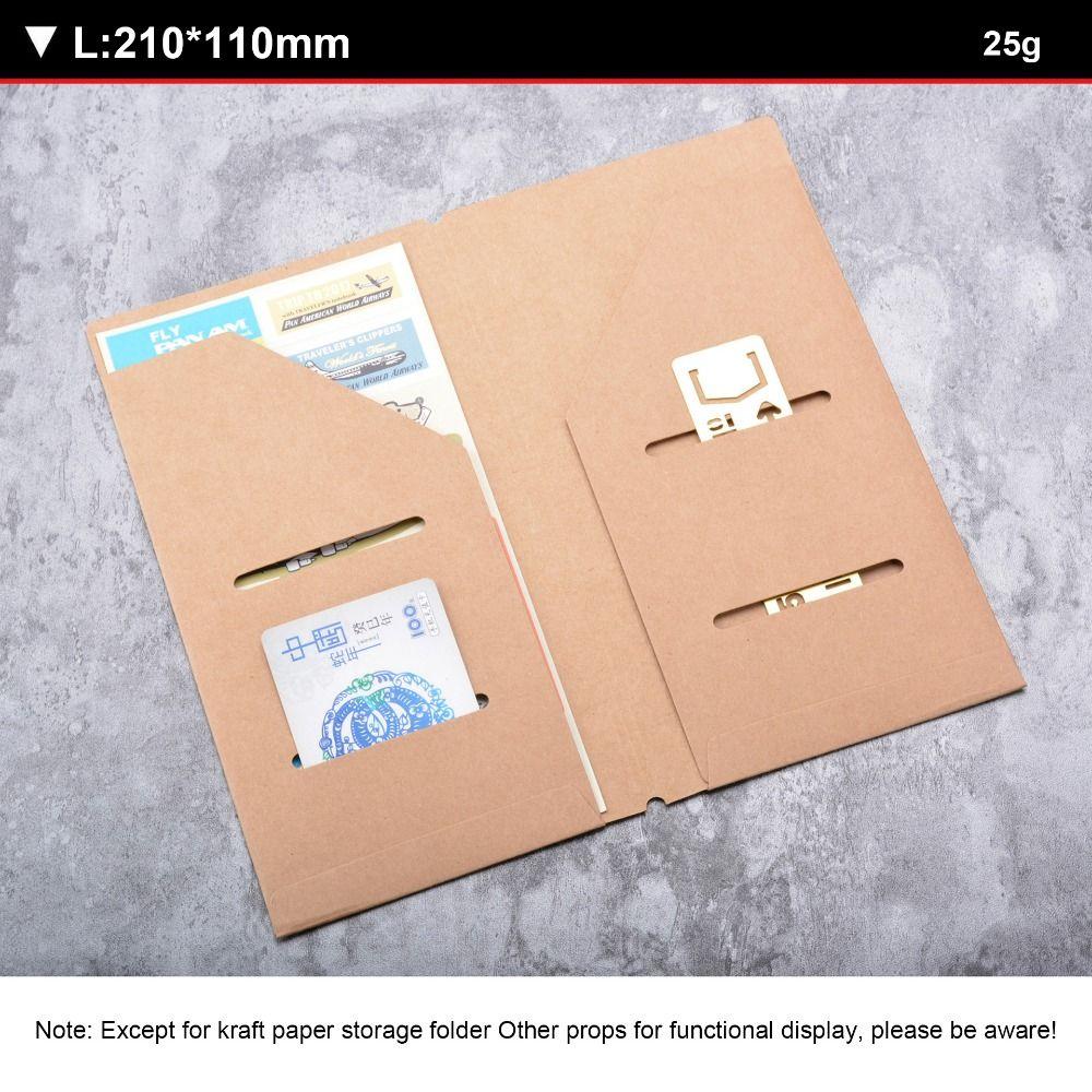 Refillable File Folder Kraft Paper Insert Cards Organizer Travel Journals Accessories  Travel