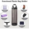 TOGETRUE Plastic Bag Holder, Grocery Bag Holder Mesh Hanging Storage Bag Dispenser (Black 2 Packs)