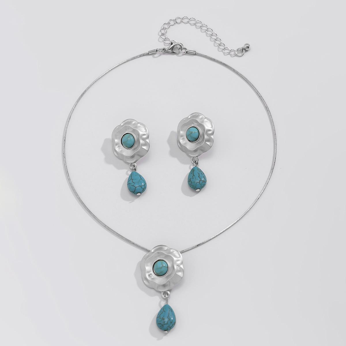 

Европейско-американское многослойное бирюзовое ожерелье с геометрическим узором из звездного сплава