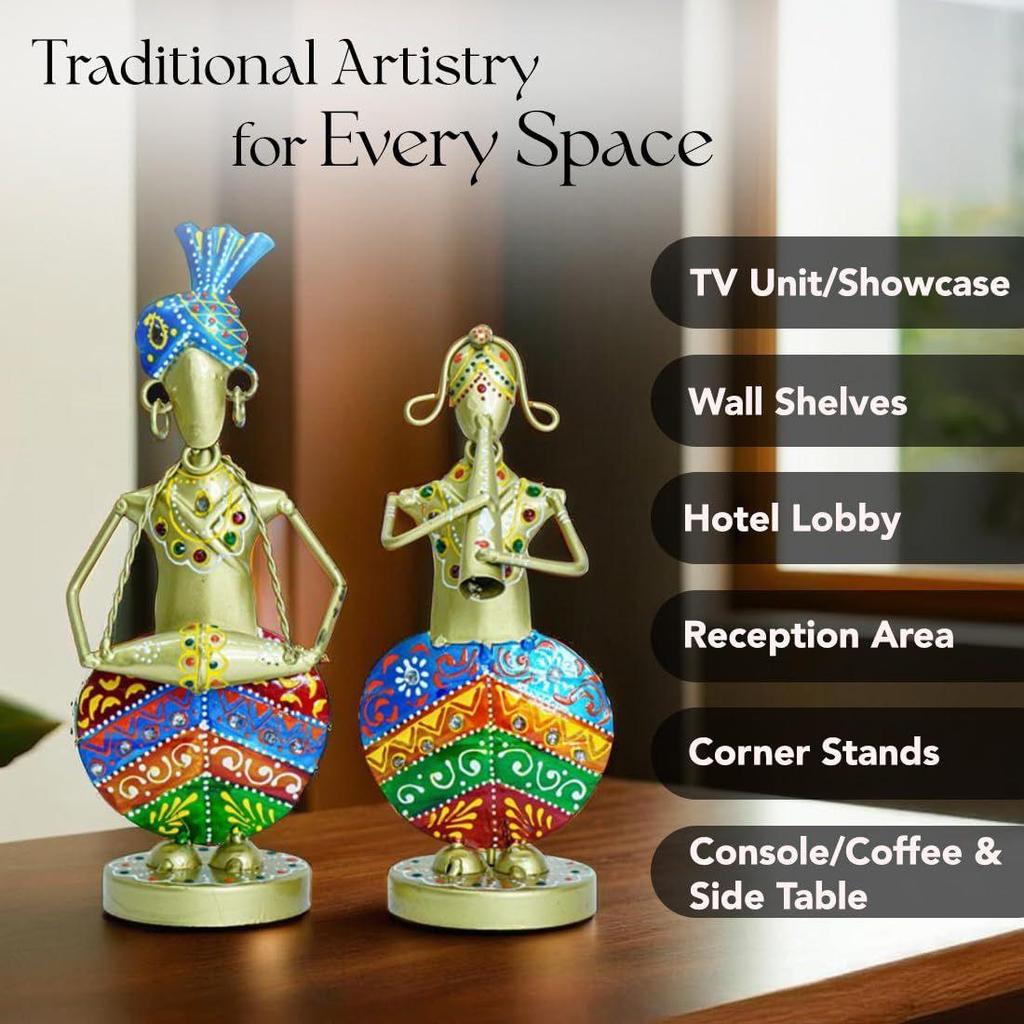 Nostrae Metal Show Pieces for Home Decor | Gift Items for Showcase, TV Unit Decoration | Statue, Figurines, Artifacts for Table, Living Room Decor