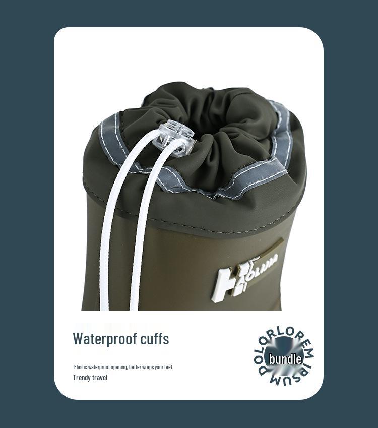 Women's Eco-friendly Mid-Calf PVC Rain Boots - Non-slip Rubber for Outdoor & Kitchen Use.