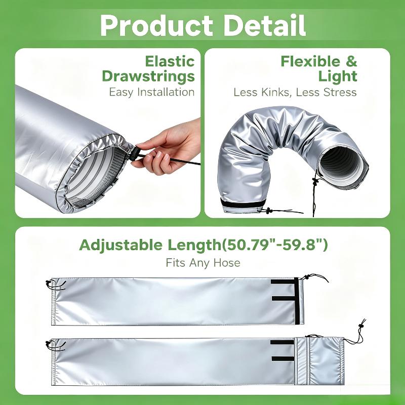 Air Conditioning Hose Cover For 5-5.9-Inch Exhaust Hose Ac Exhaust Pipe Sleeve Heat Insulation Dustproof Protective Cover
