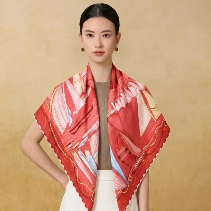100% Silk Scarf 86x86cm Square Shawl Women Gift Fashion Office Party