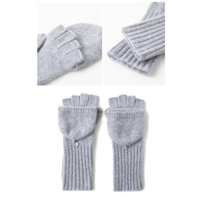 Half Finger Gloves For Men Women Cashmere Wool Blend Flip Cover Handwear For Smartphone Compatibility Winter Essential