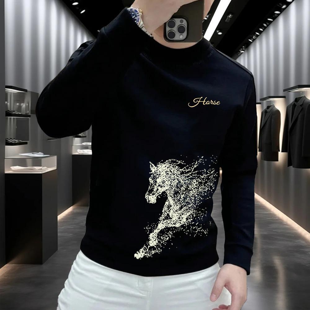 2026 Men s Year of the Horse Red Slim Fit Festive Hoodie 4XL