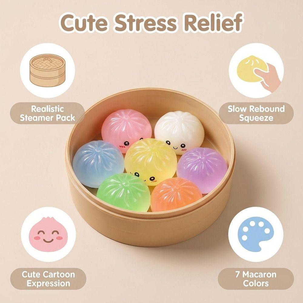 With Steamer Dumplings Squishy Food Shape Fidget Sensory Toy Squishy Crystal Bun Children Gift