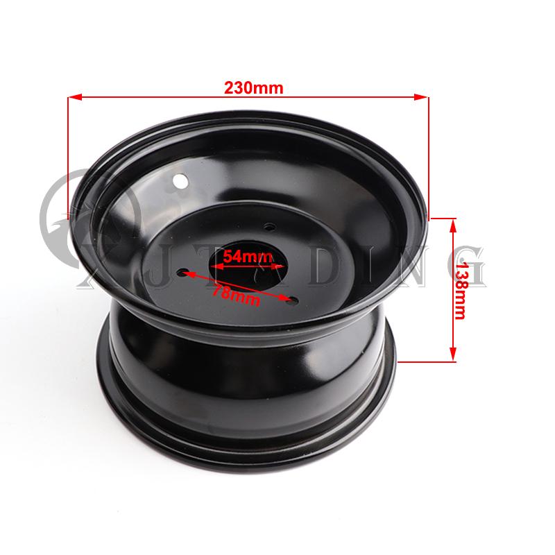 Black 3 Hole 8 inch Front or Rear wheel Hub For 110cc-250cc ATV Go kart UTV Buggy Quad Dirt Bike 8" vacuum Tyre Accessories