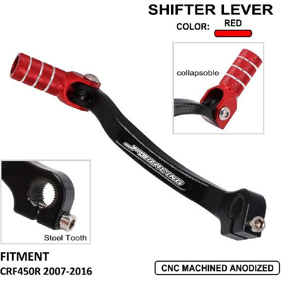 

JFG Racing Motorcycle Folding Gear Shifter Shift Lever Pedal CNC for CRF450R CRF 450R 2007 2008 2009 2010 2011 2012 2013 2014 2015 2016 Dirt Bike Red