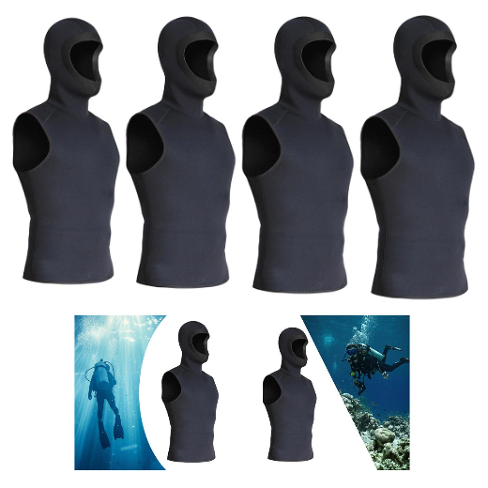 

3mm Neoprene Wetsuit Hooded Vest Wet Suit Vest for Snorkeling Water Sports XXL