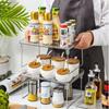 Foldable Transparent Double Desktop Acrylic Shelf Cup Rack Kitchen Bathroom Cosmetic Sundry Shelf