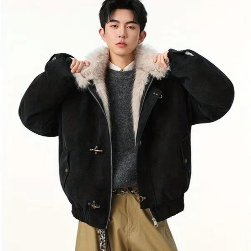 Mens Jacket Harajuku Winter Heavyweight American