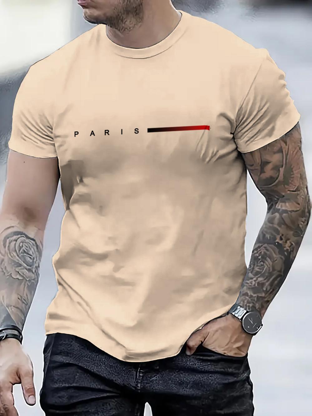 Xr 01 Zomer Parijs patroon T-shirt met korte mouwen 3D-bedrukte tops Slim Fit herenkleding Oversized T-shirt S
