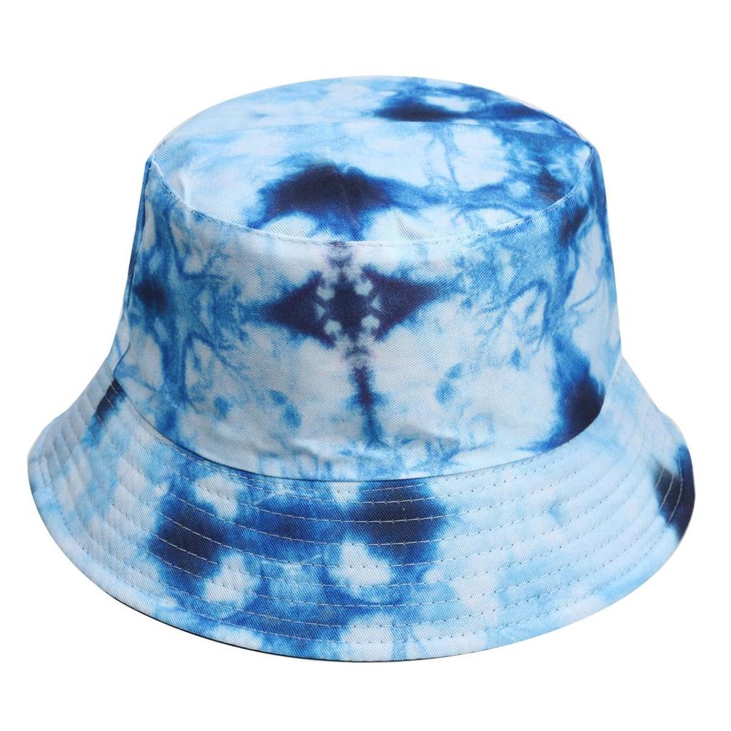 Europejsko-Amerykański Kapelusz Bucket Tie-Dye Chroniący Przed Słońcem: Dwustronny Design Graffiti dla Mężczyzn i Kobiet
