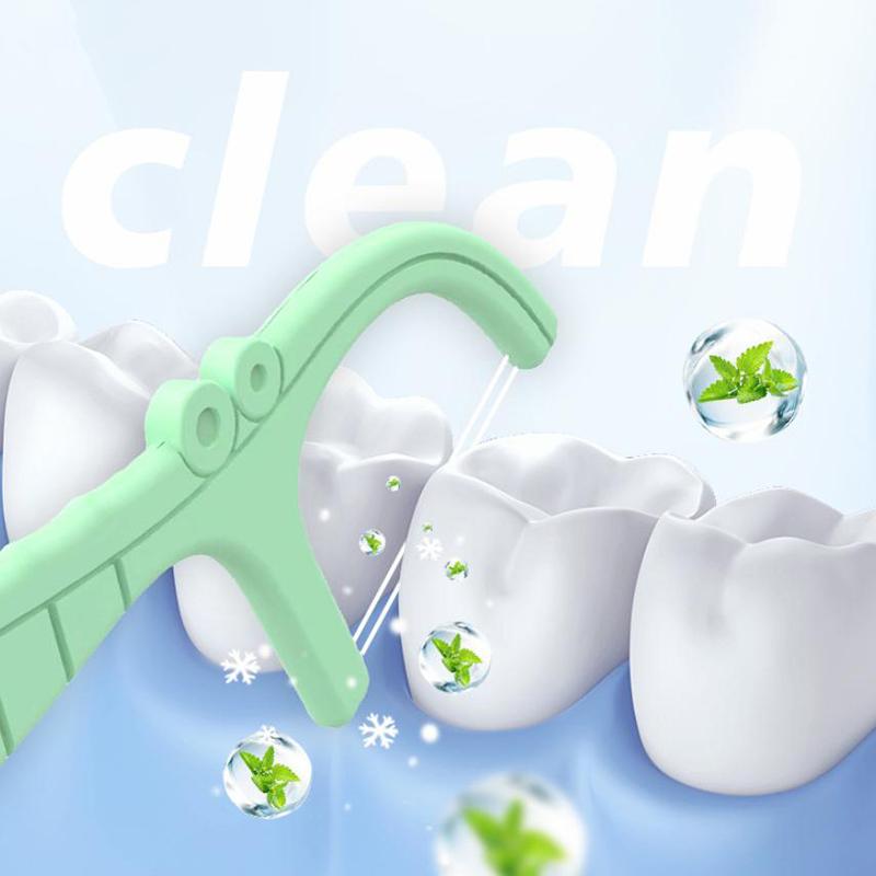 Mint Flavor Floss Stick Adult Home Pack High-Grade Ultra-Fine Teeth Floss Cleaning Home Essential Disposable Floss