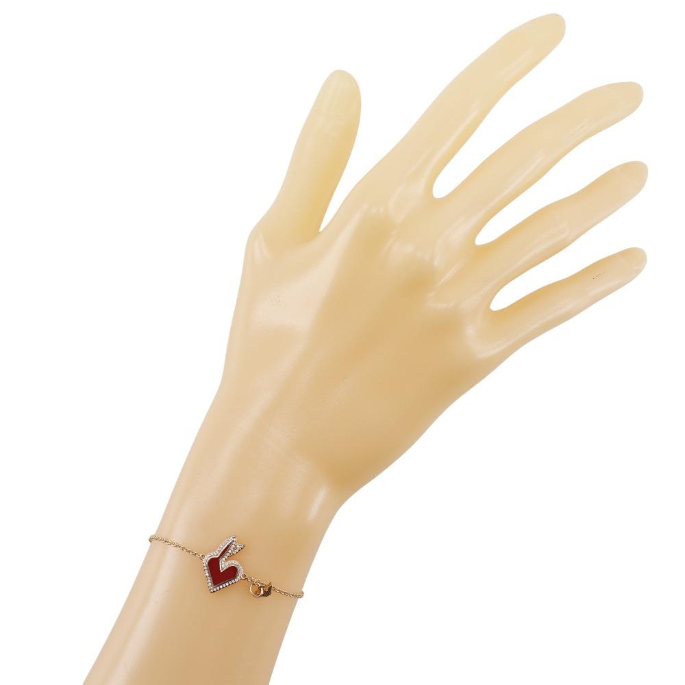 ARMANI station Bracelet heart Pink gold Silver925 heart 4.1g Women Used