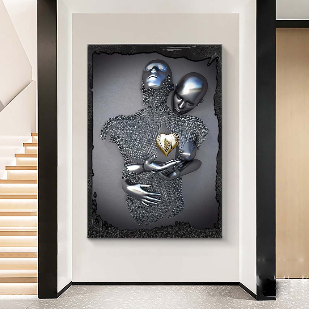 Metal Modern Visual Gold Silver Wall Art Pictures Metal Modern Scandinavian Personalized Canvas Interior Paintings Prints Home Decor