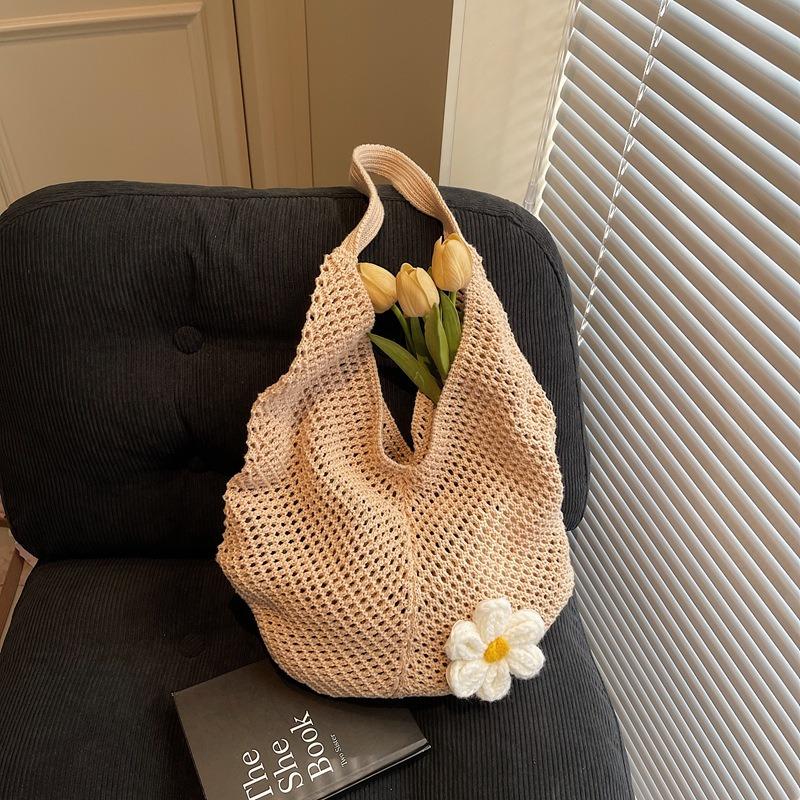 Woven Bag Women's Large-capacity New Summer Niche Shoulder Bag Hollow High-end Seaside Beach Bag