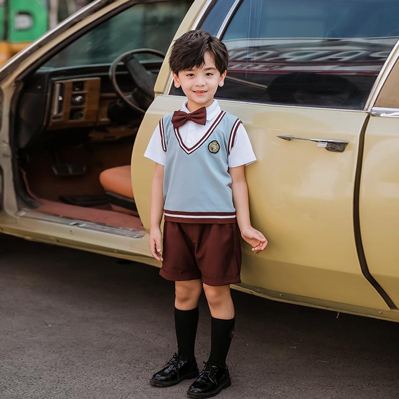 Summer 2020 British Style Primary School Uniform Set for Boys and Girls