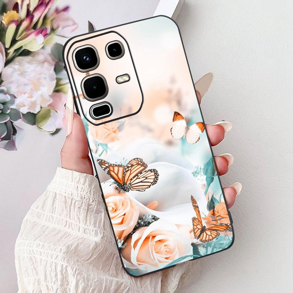 Per Infinix Note 50s X6870 Cover Posteriore Per Infinix Note 50s 5G Custodia Silicone Moda Lusso Fiori Gatto Carino Dipinto Divertente Paraurti