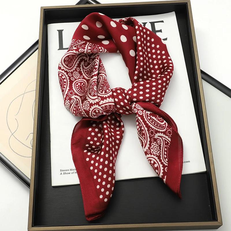 New Fashion 70X70Cmprinted Women'S Scarf Pashmina Silk Scarf Square Shawl Decorative Headband Neck Luxury Design Bandana