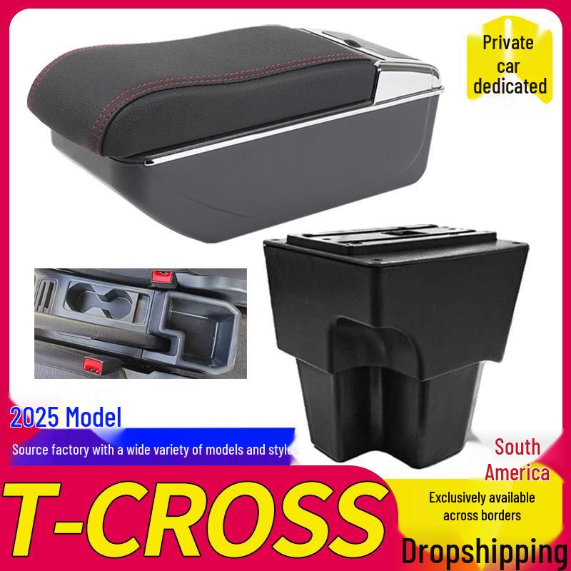 Volkswagen T-Cross Armsteunbak voor 25 Modellen: Zuid-Amerika Console Opbergaccessoires