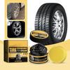 50g Tire Shine Coating Tyre Gloss Hydrophobic Sealant Wax Maintenance Long Cleaner Lasting Tire Agent Refurbishing with Sponge