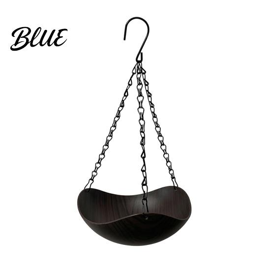 Realistic Wood Grain Bird Feeder Outdoor Feeder Garden Hanging 1 or 2 Wooden Texture Bowls Backyard for Wild Birds Patio Porch Decor