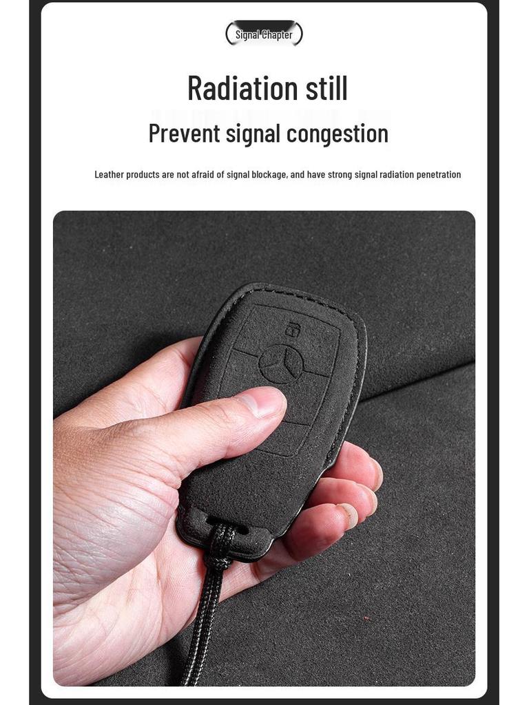 Mercedes Key Case Suede Shell for E300l/E260/C260l/GLC300L 2025 Model - Men's Edition, Three Colors