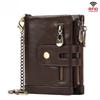 Man Wallet Coin Purse Small Mini Card Holder Chain Portomonee Male Walet Pocket