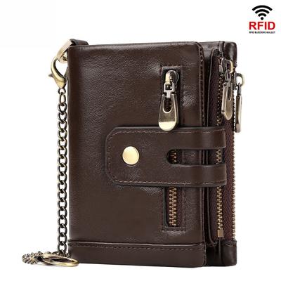 Herren Geldbörse Münzbörse Kleiner Mini Kartenhalter Kette Portemonnaie Männliche Geldbörse Tasche