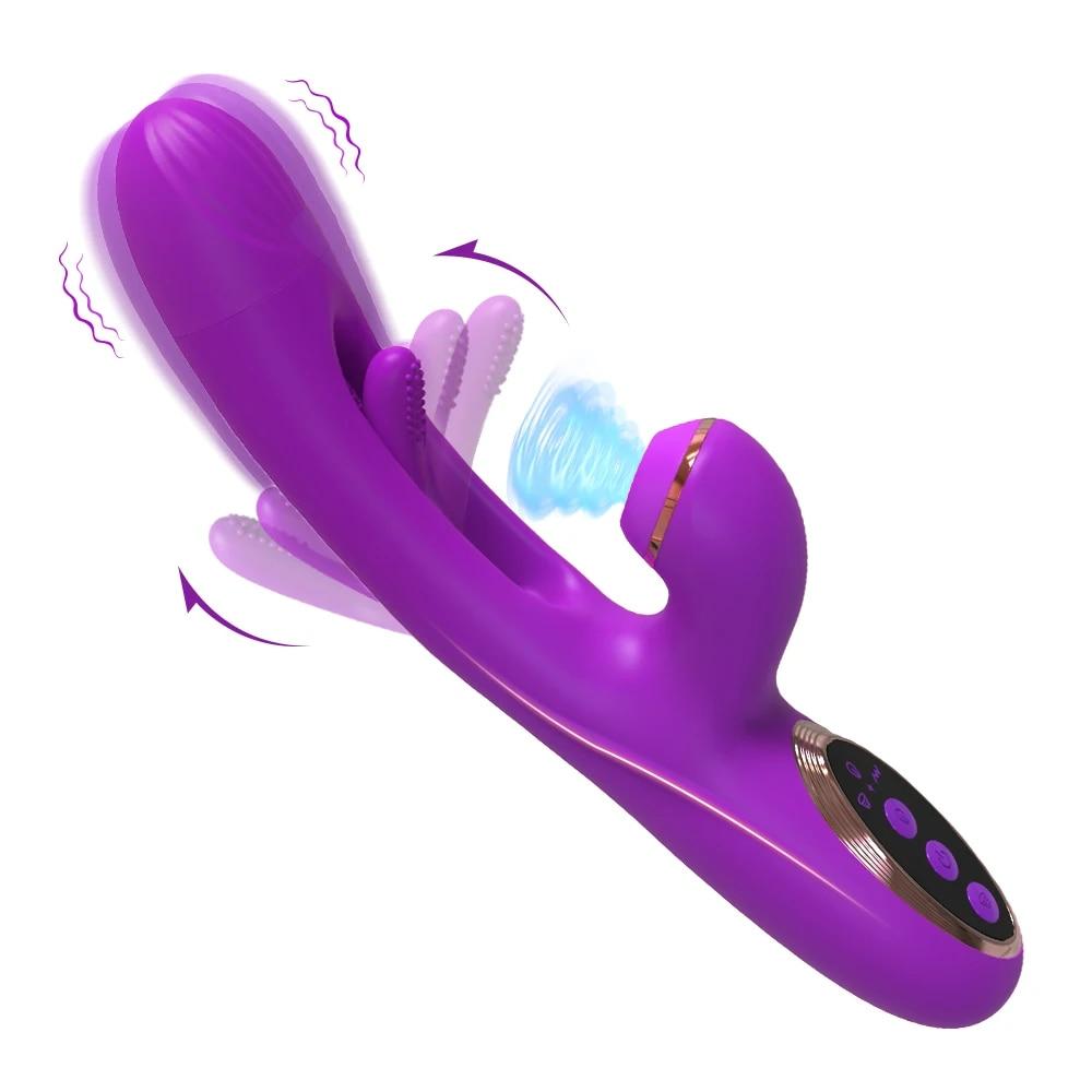 Powerful Sucking Patting Vibrator for Women Sucker Clitoris Stimulator G Spot Dildo Flapping Massager Sex Toy for Female Adults