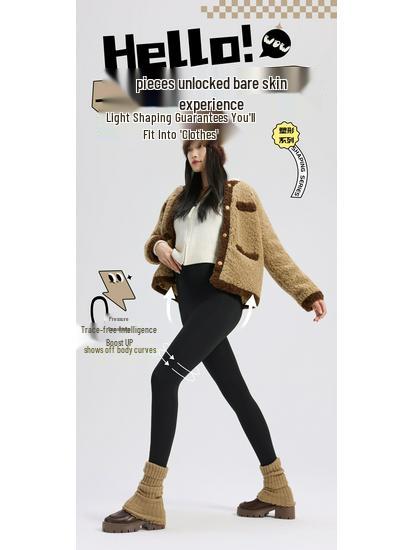 Thickened Women's Autumn/Winter Yoga Shark Pants: Hip-Lifting, Flesh-Covering Fit.