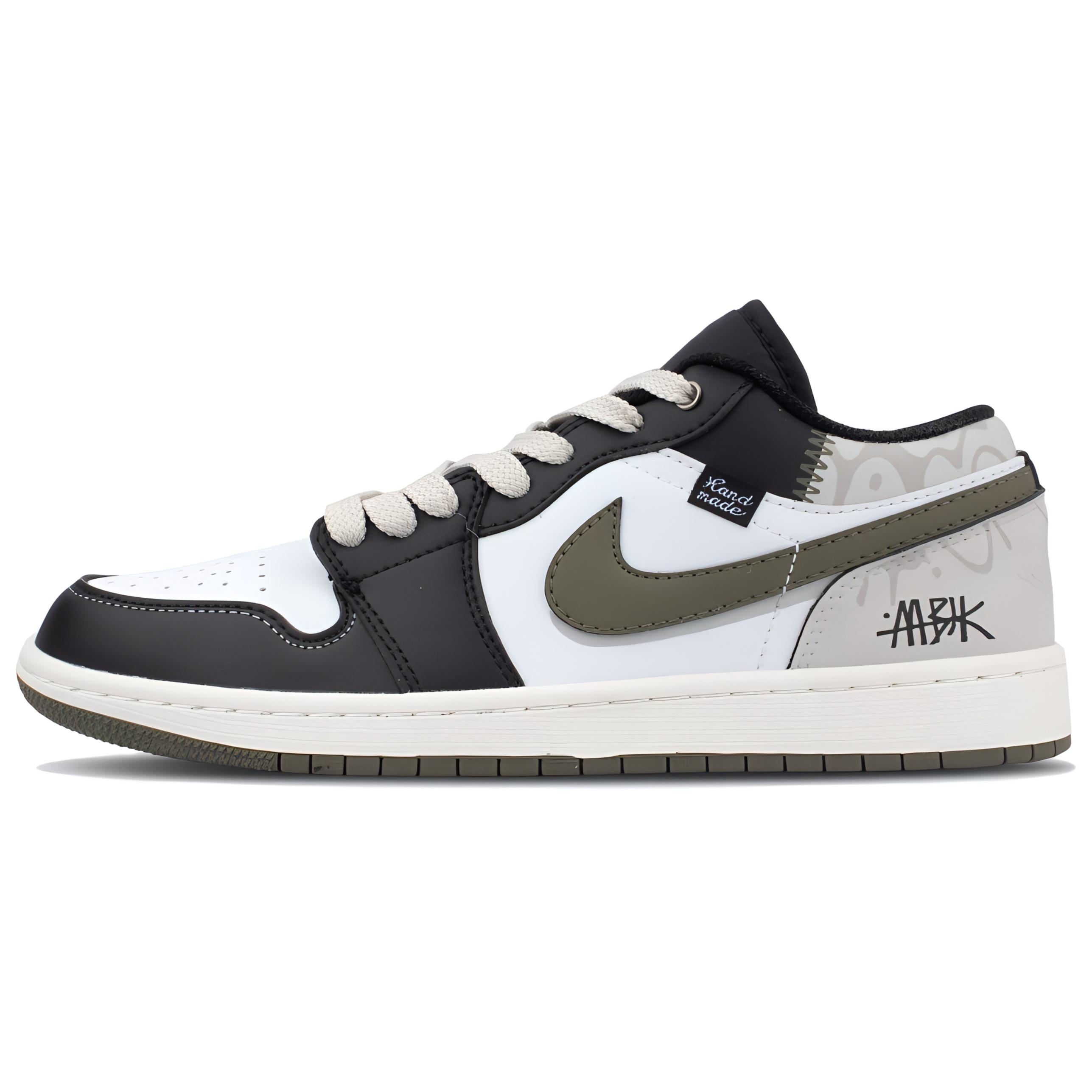 

Jordan Air Jordan 1 Green Wilderness Trail Mystery Leather Abrasion Resistant Low top Vintage Basketball Shoes Unisex 553558-092(Team1086-) 43
