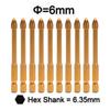10Pcs Hex Shank Titanium Ceramic Tile Marble Glass Drill Bit Cross Spear Head 6mm