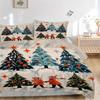 3pcs Christmas Tree in the Snow Bedding Set, 1 Soft Quilt Cover + 2 Pillowcases, Machine Washable, Suitable for All Seasons