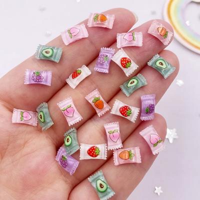 20PCS Mini Colorful Candy for Dollhouse Miniatures Mini Food for Crafts Tiny Resin for Dollhouse Kitchen Micro Landscaping Decor
