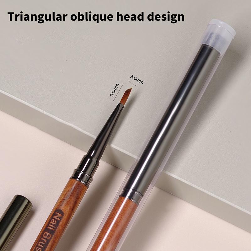 Triangular Nail Art Brush Pen 3D Tips Pattern Phototherapy Acrylic Nail Brush Uv Gel Diy Manicure Tools Wood Handle Nail Brushes