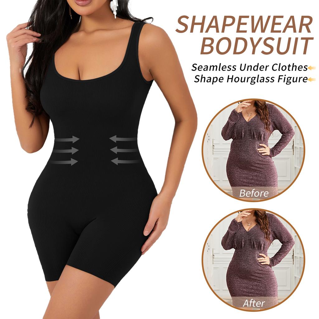 Damen U-Rücken Bodysuit Shapewear Schlankmachender Bodysuit Shaper Taillenformer Weste Bauchkontrolle Tanktops Push-up Leotards