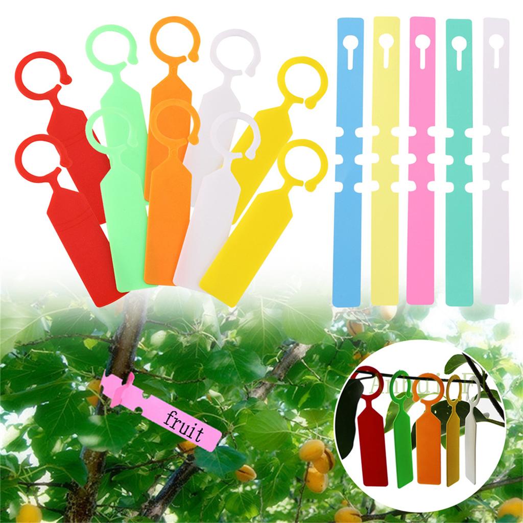 100Pcs Gardening Plant Labels Ring-shape Waterproof Hanging Tags Yard Orchard Trees Flowers Potted Plants Classification Sign